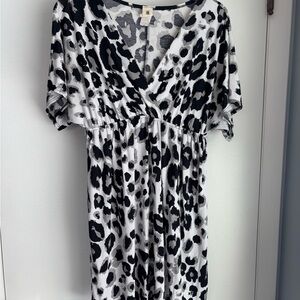 Black & White Leopard Print Dress